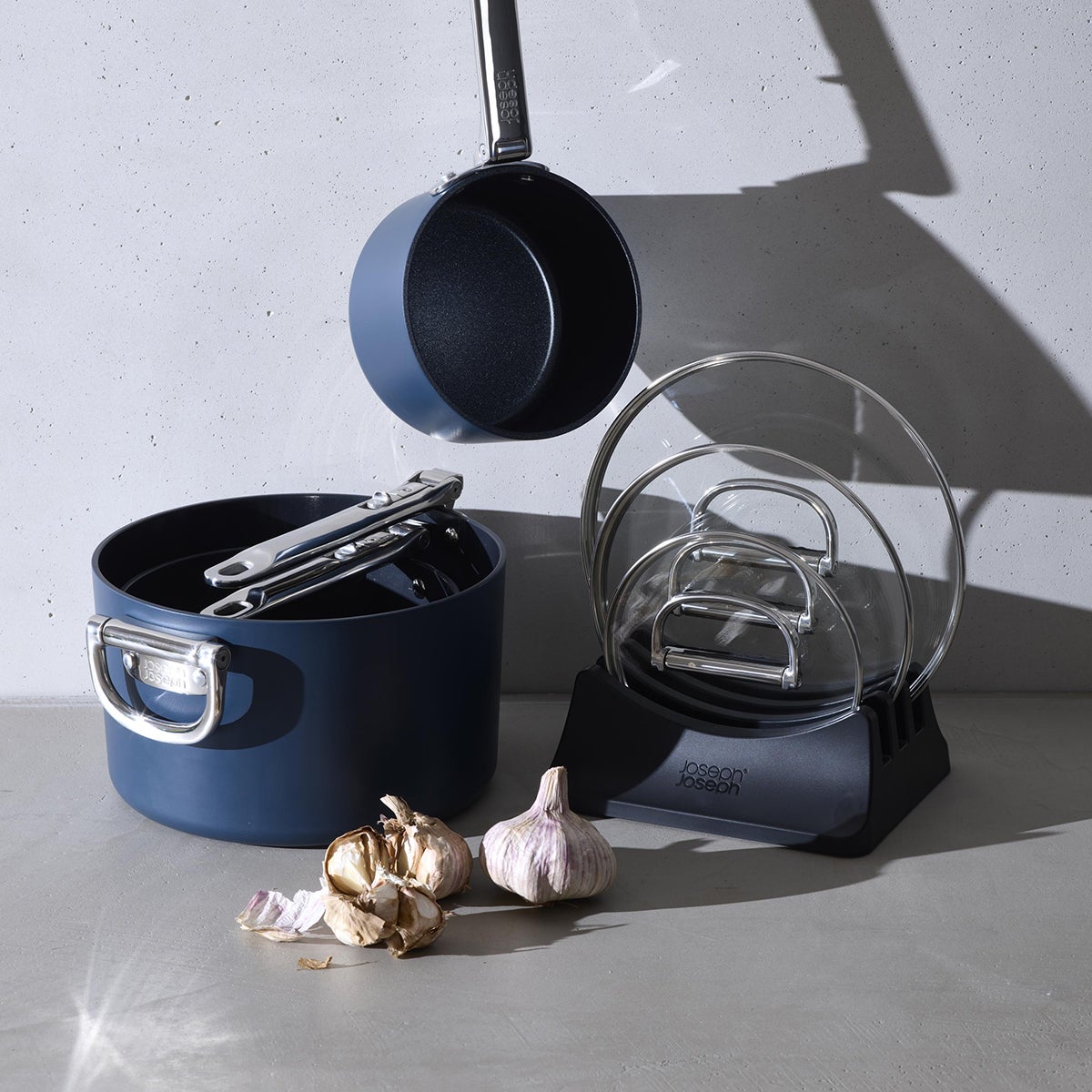 Joseph Joseph Space Ceramic Non-Stick 3-Piece Saucepan Set | The